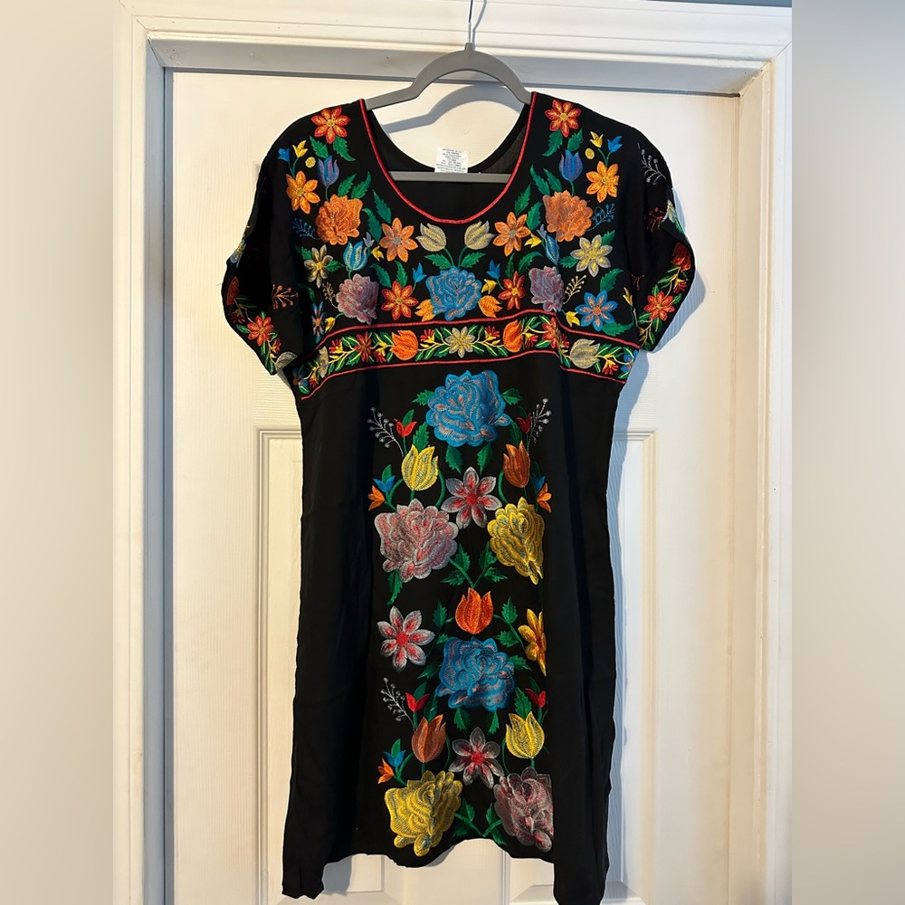 Embroidered Mexican shirt dress